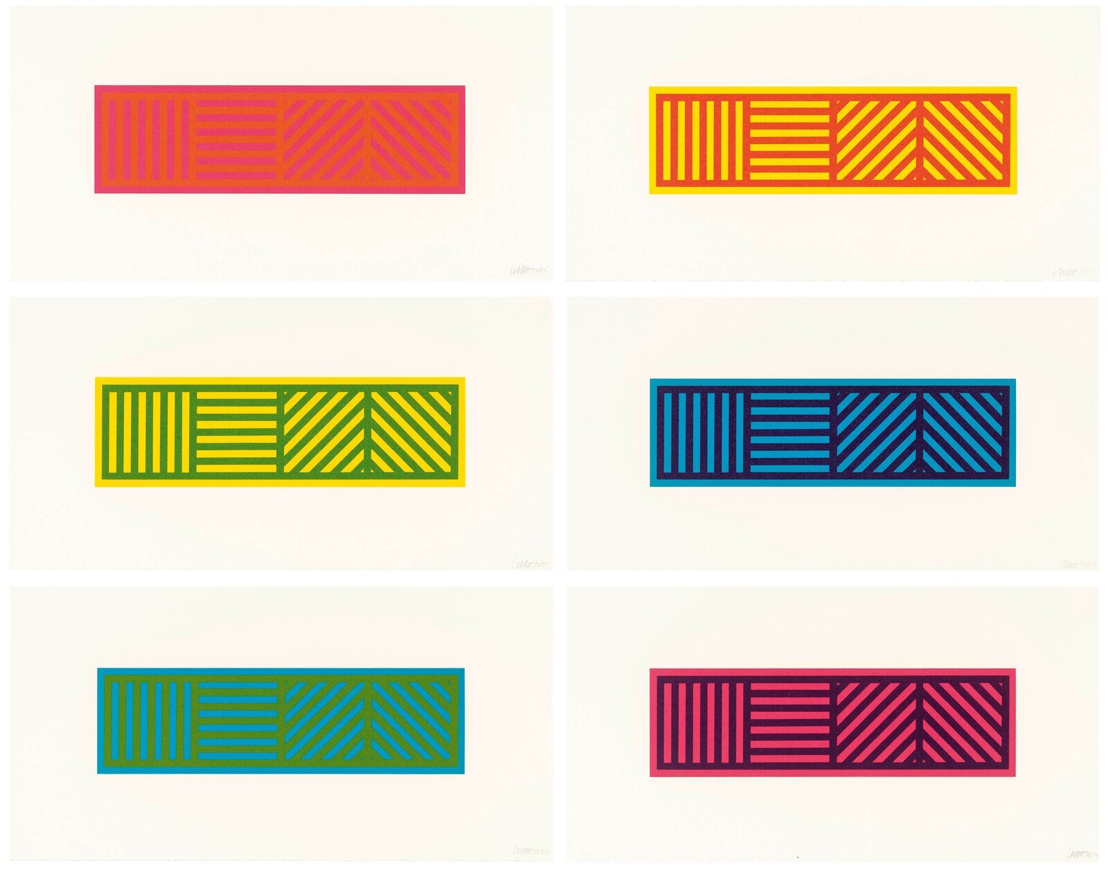 Sol LeWitt, Lines in Four Directions in Color on Color